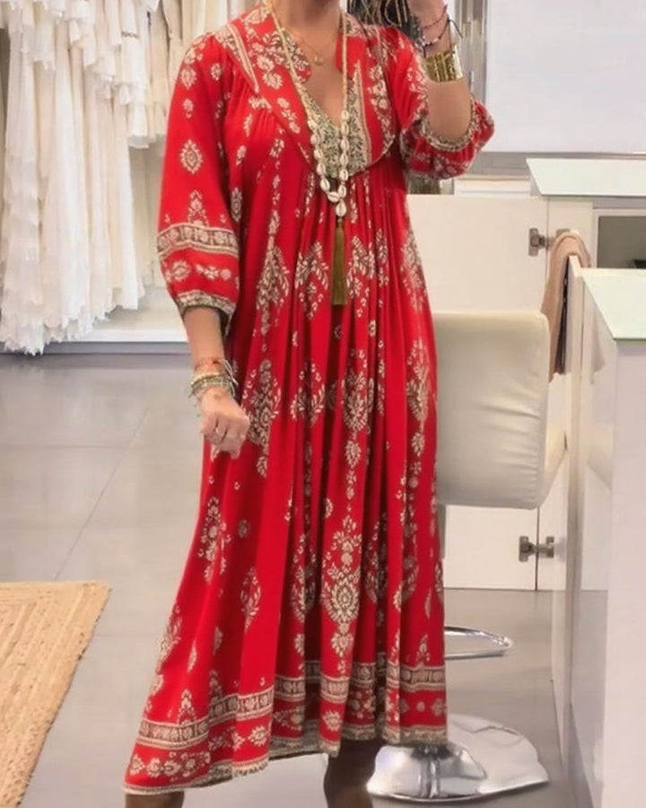 Zonia – Lässiges Bedrucktes Kleid Mit Taschen
