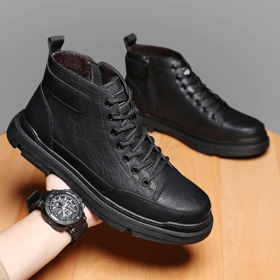 Patterson – Schnürstiefeletten Aus Leder