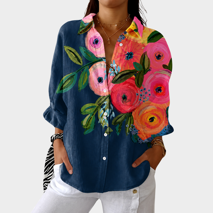 Liella – Luftige, Farbenfrohe Bluse Mit Drucken