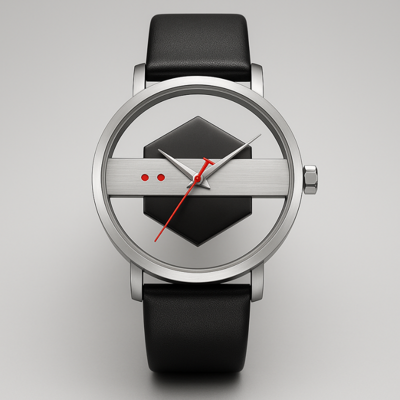 DialVorn - Uhr Mit Geometrischem Zifferblatt Und Armband