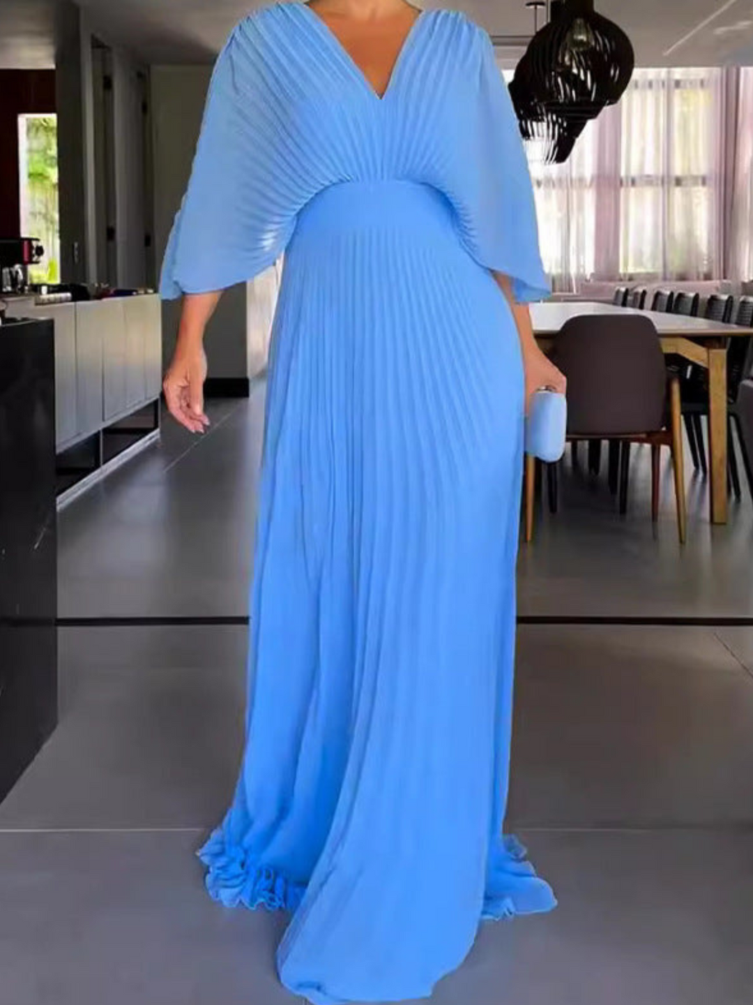 Valerija - Lebhaftes Maxi Kleid Mit Falten