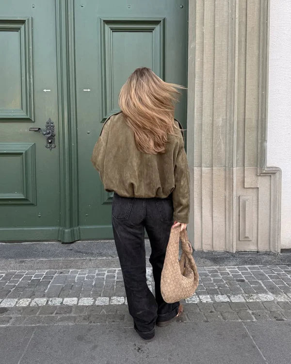 Alena - Bomber Jacke aus Wildleder