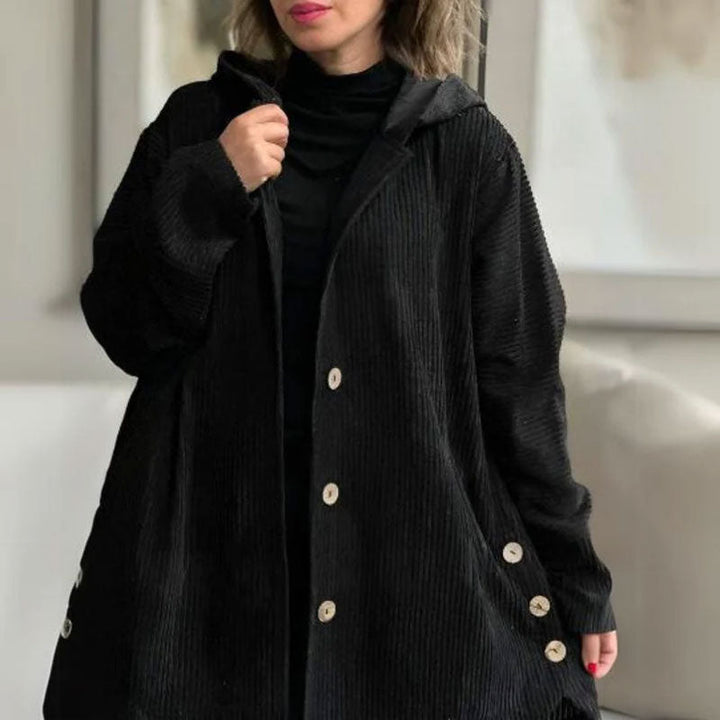 Daleny – Kapuzenjacke Aus Samt Mit Knöpfen