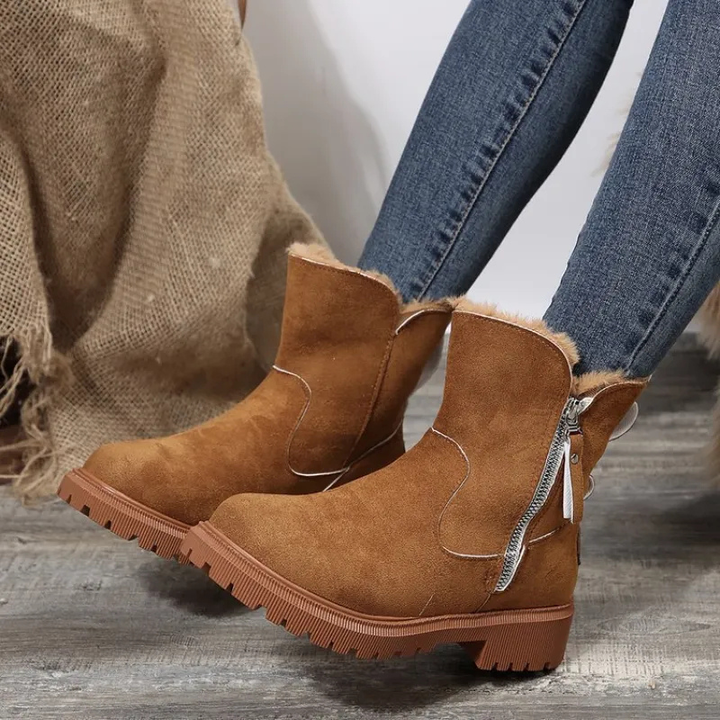 Luisaa – Bequeme Winterstiefel Mit Seitlichem Reißverschluss