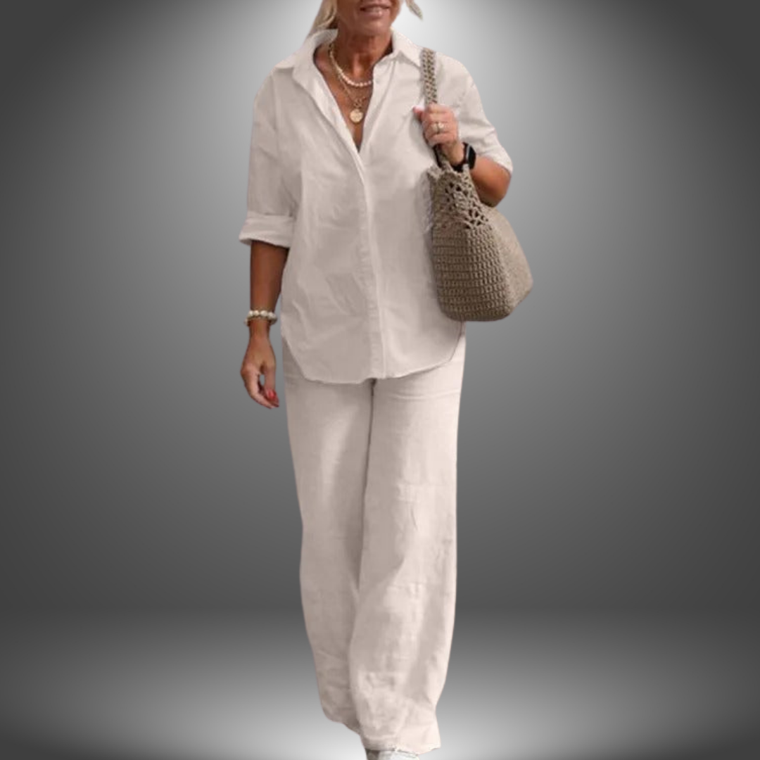 Ismini - Handgefertigtes Baumwollhemd und Hose