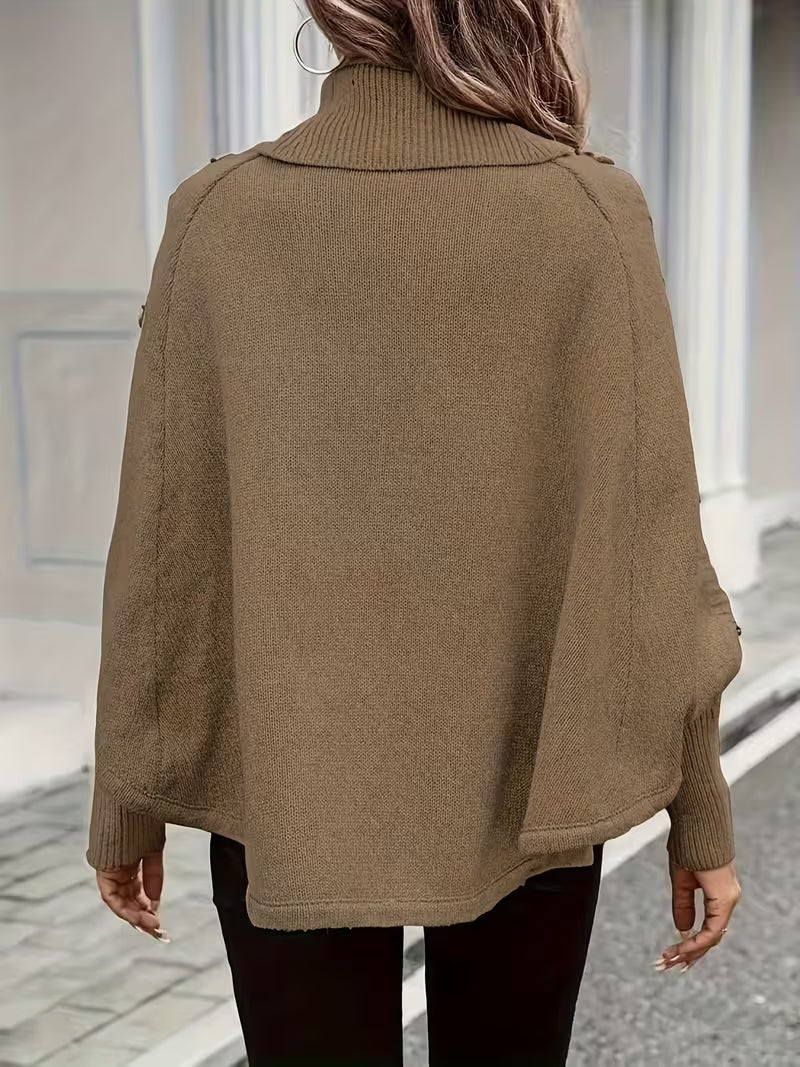Lolana – Pullover Mit Hohem Kragen Und Gedrehtem Stil