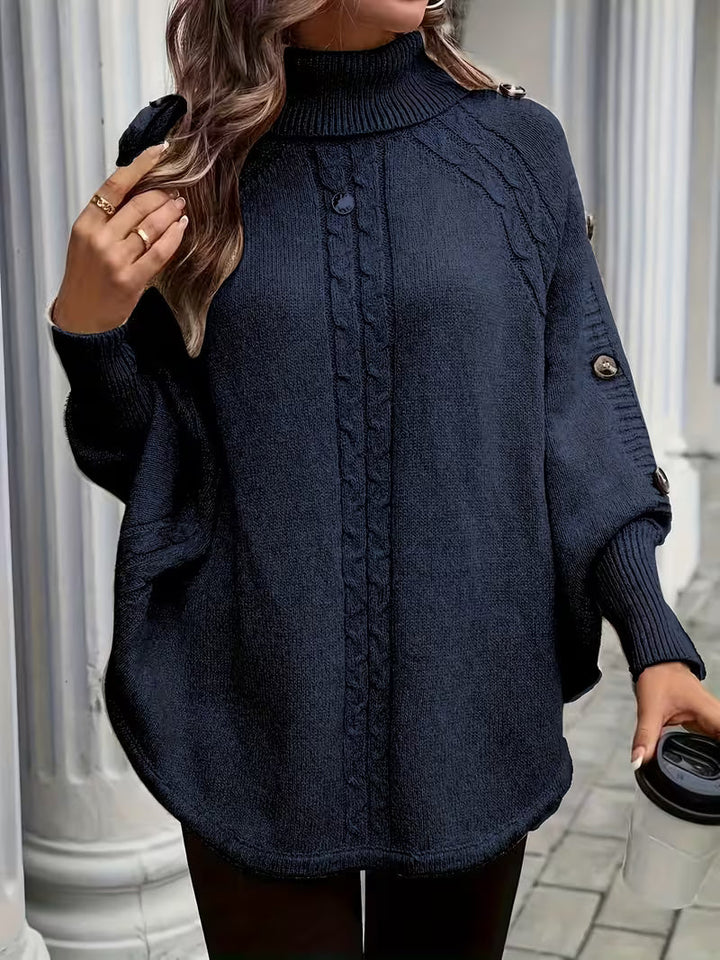 Lolana – Pullover Mit Hohem Kragen Und Gedrehtem Stil