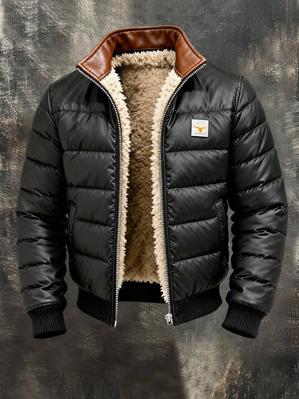 Youssouf – Vintage Leder Jacke Mit Ziernähten Für Den Außenbereich