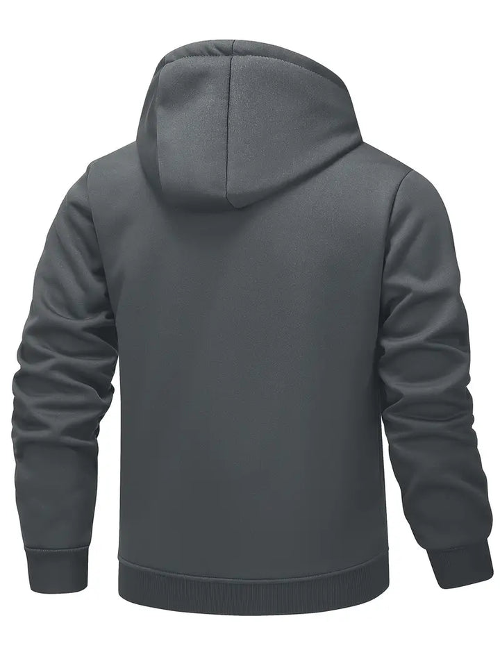 Helge - Lässiger Kapuzenpullover Mit Langen Ärmeln Und Reißverschluss