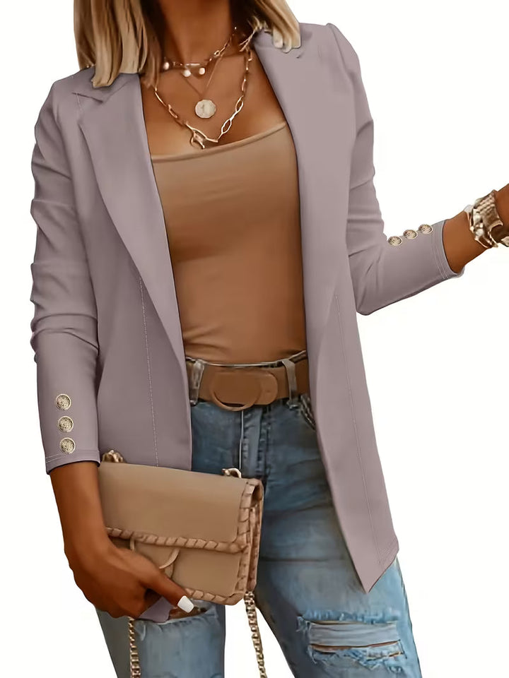 Nikia – Langärmeliger Blazer Mit Zierknöpfen