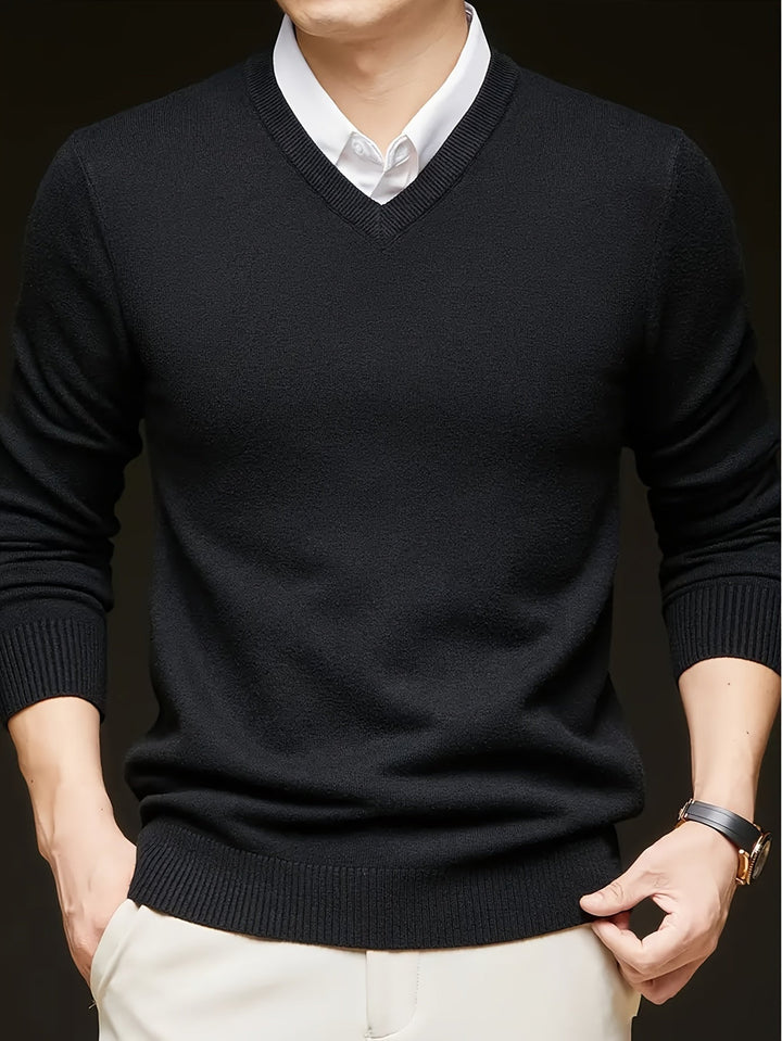 Dionysis – „Cross Border“ Strickpullover mit V-Ausschnitt