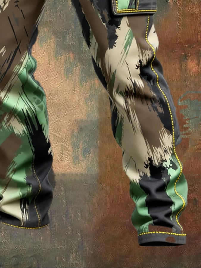 Sonny – Vintage Tarnung Hose Mit Mehreren Taschen