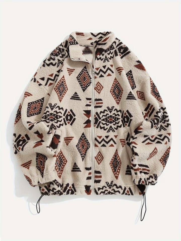 Esra – Langärmelige Jacke Mit Geometrischem Muster