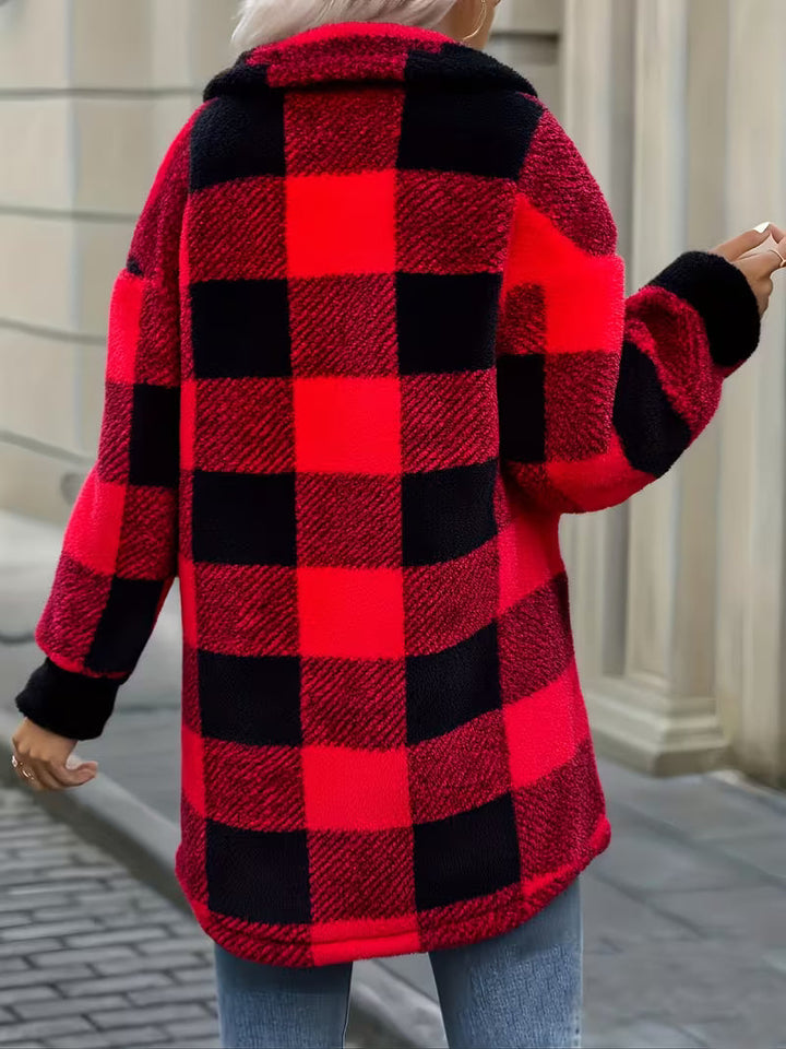 Zariana – Plüschjacke Mit Kariertem Muster im Grenzüberschreitend-Stil