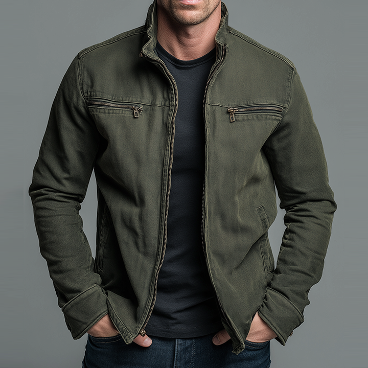 Narick – Lässige Jeansjacke MIT Reißverschluss