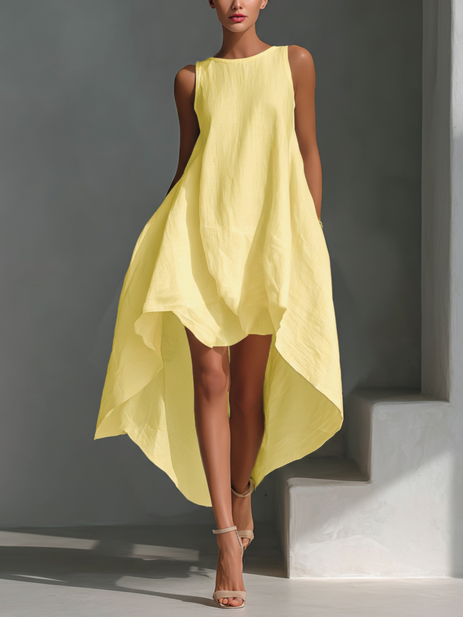 Alyna – Ärmelloses Midikleid Mit Asymmetrischem Saum