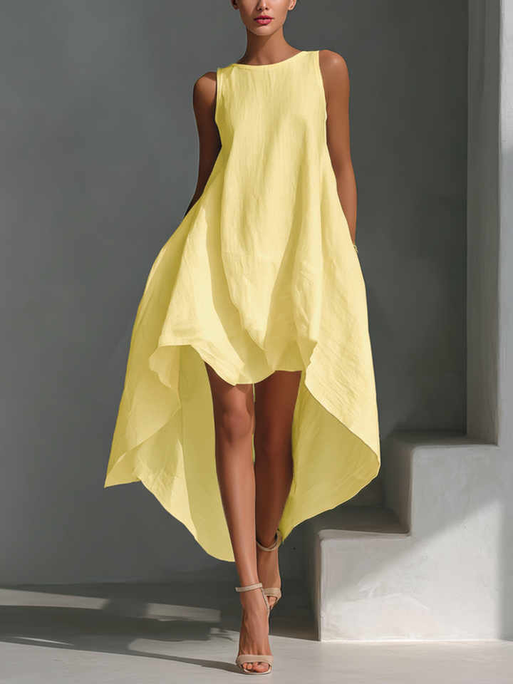Alyna – Ärmelloses Midikleid Mit Asymmetrischem Saum