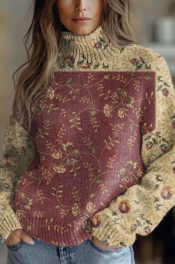Nijole - Hochgeschlossenes Sweatshirt Mit Langen Ärmeln Und Blumenmuster