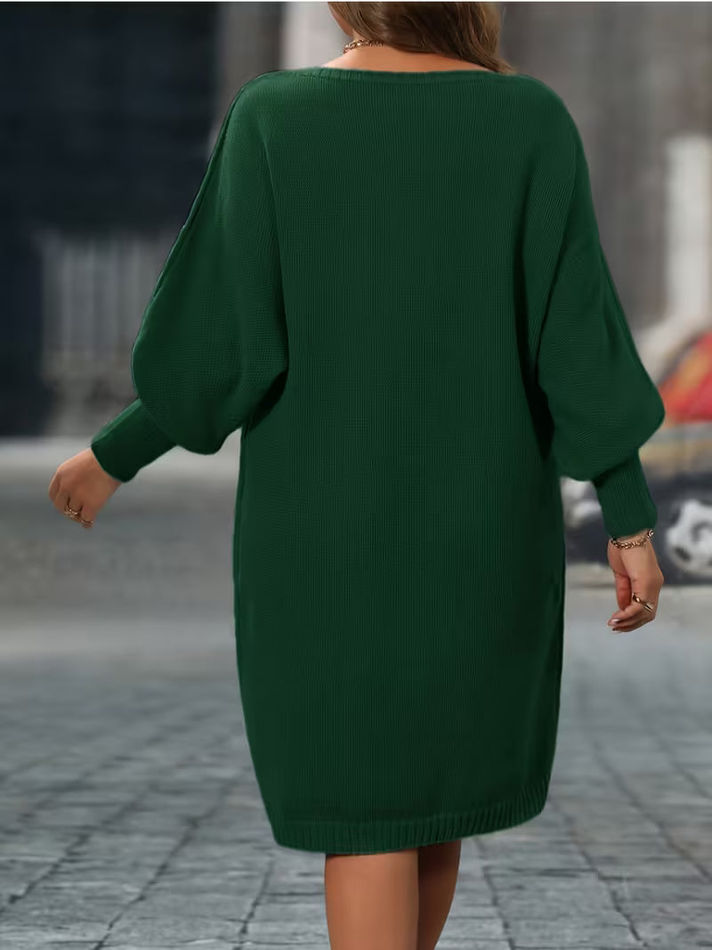 Enkeleida – Winter Kleid Mit Geometrischem Rauten Muster