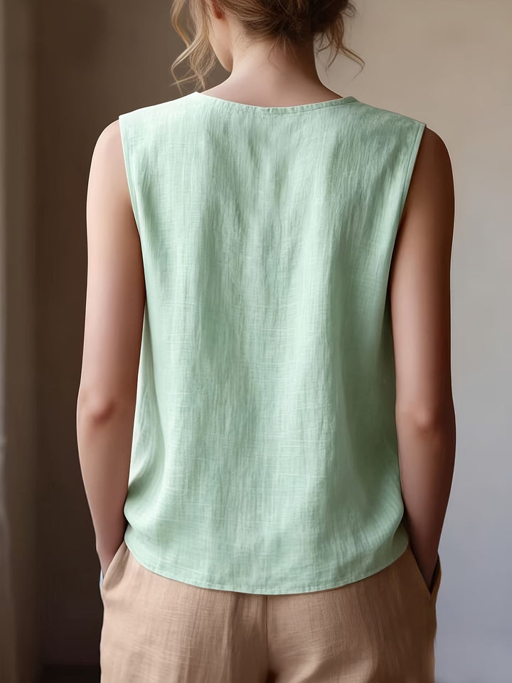 Safiya – Ärmellose Bluse MIT Rüschen Am Ausschnitt
