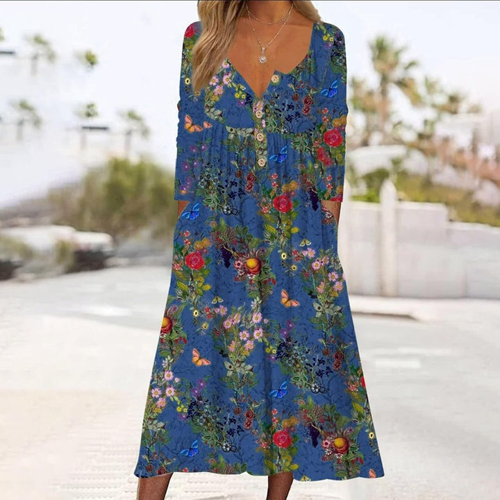 Kylie – Langes Kleid Mit Schmetterlings Ausdrucken