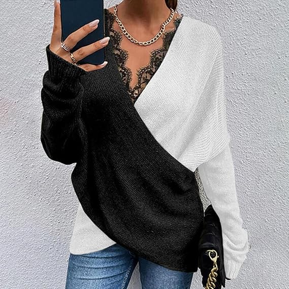 Keira – Langarm-Wickelpullover mit V-Ausschnitt
