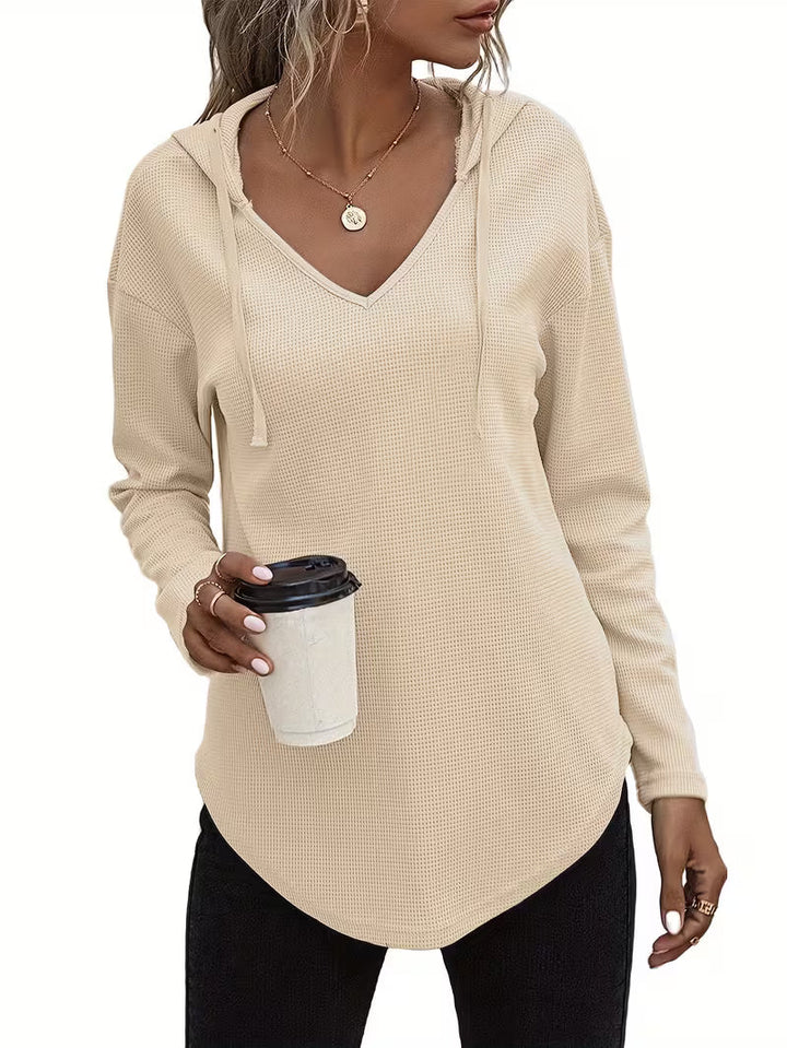 Heydi – Langarm Pullover Mit Kapuze Und Abgerundetem Saum