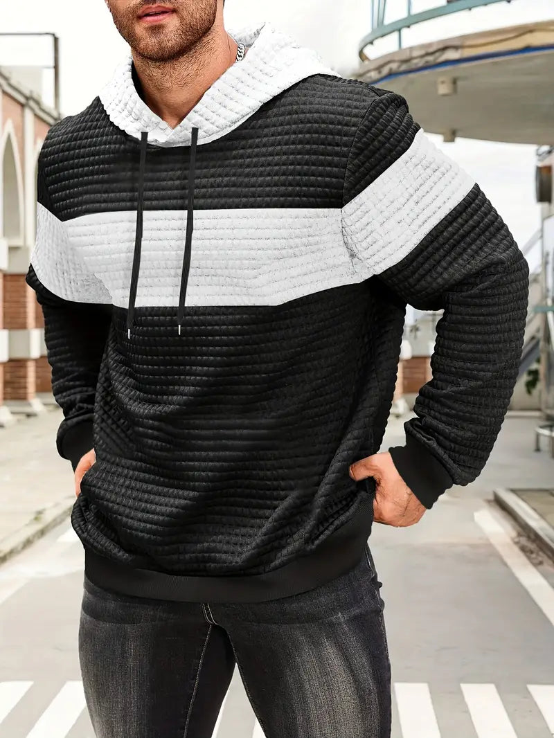 Arvid – Kapuzenpullover  Mit Farbblock Struktur