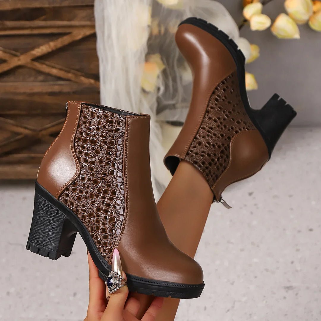 Noy - Leder Schuhe Mit Dickem Absatz