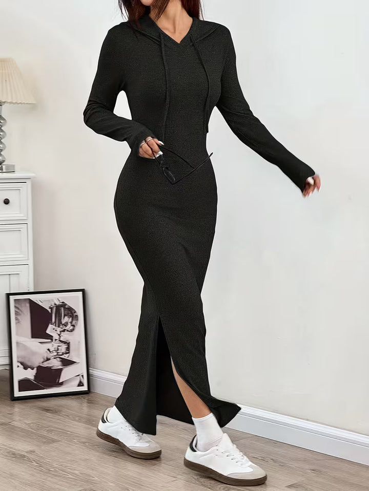 Dahye – Langärmliges Maxikleid Mit Kapuze