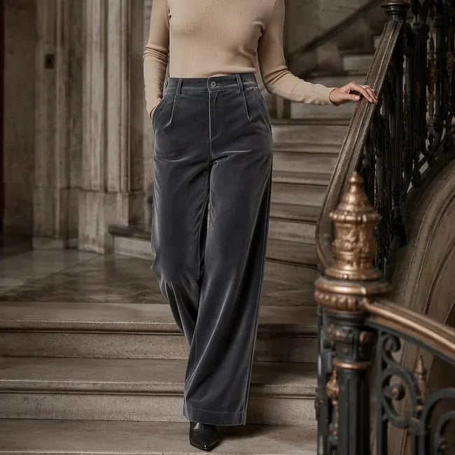 Jana - Hose Mit Hohem Bund Und Weitem Bein
