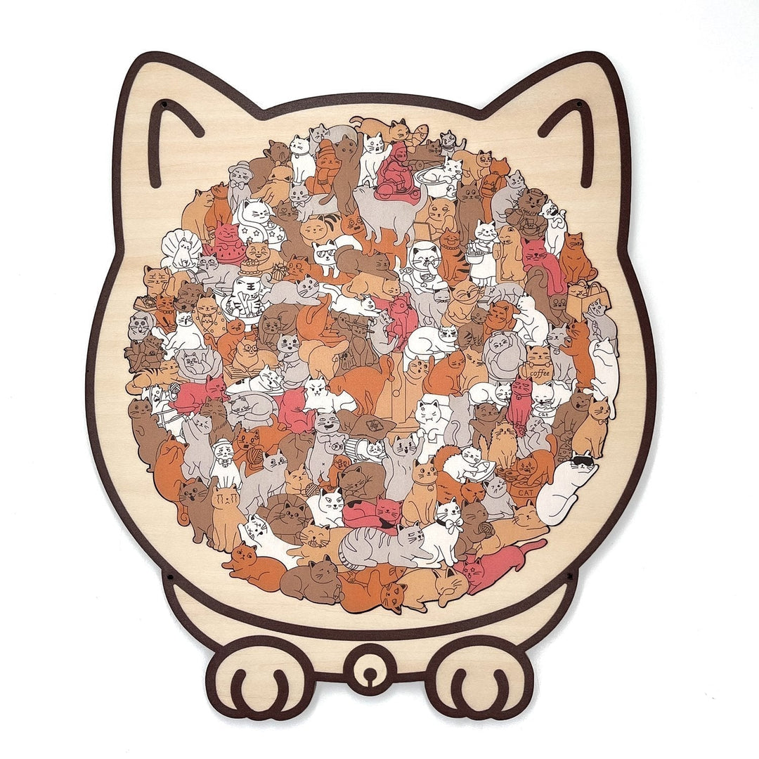 KittyCluster – 135-Teiliges Holz Rätsel In Katzenform