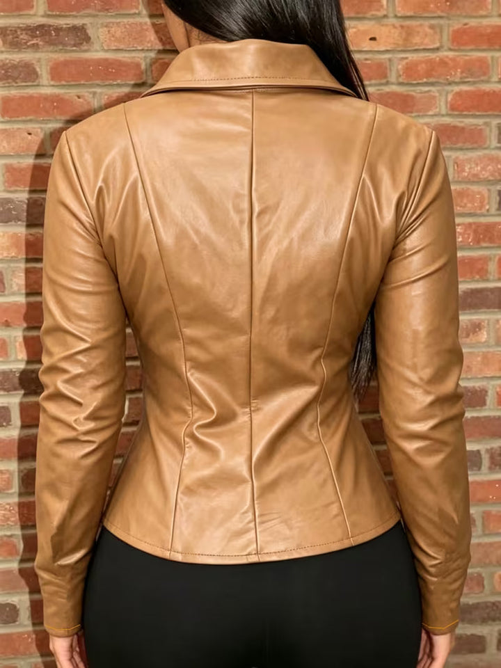 Shiona – Lederjacke Mit Vordertaschen