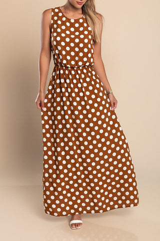 Lyna - Gepunktetes Maxi Kleid