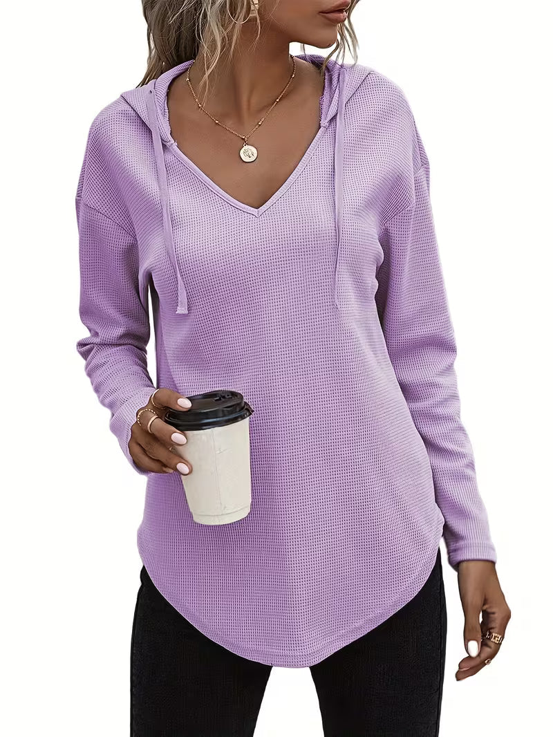 Heydi – Langarm Pullover Mit Kapuze Und Abgerundetem Saum
