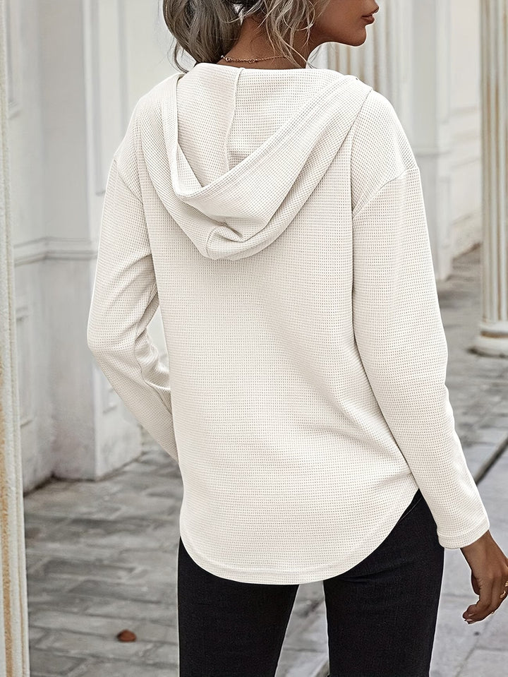 Seonie – Langarm Kapuzenpulli Mit V-ausschnitt