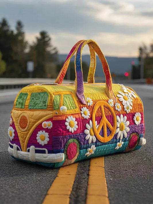 RetroBloom - Quilted Vintage Camper Print Travel Bag