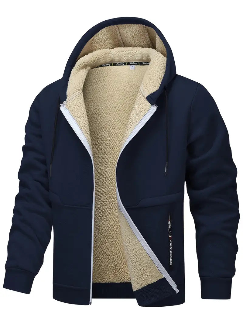 Helge - Lässiger Kapuzenpullover Mit Langen Ärmeln Und Reißverschluss