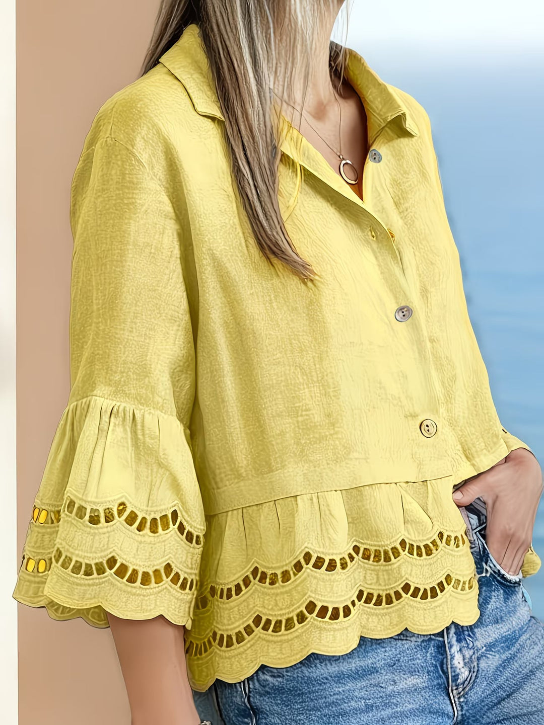 Solenn – Elegante Bluse mit Knopfleiste