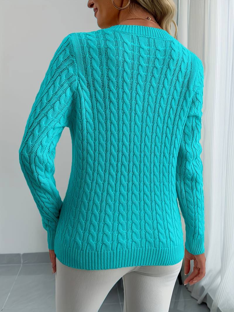 Zivah - Stylischer Gerippter Pullover Mit V-Ausschnitt