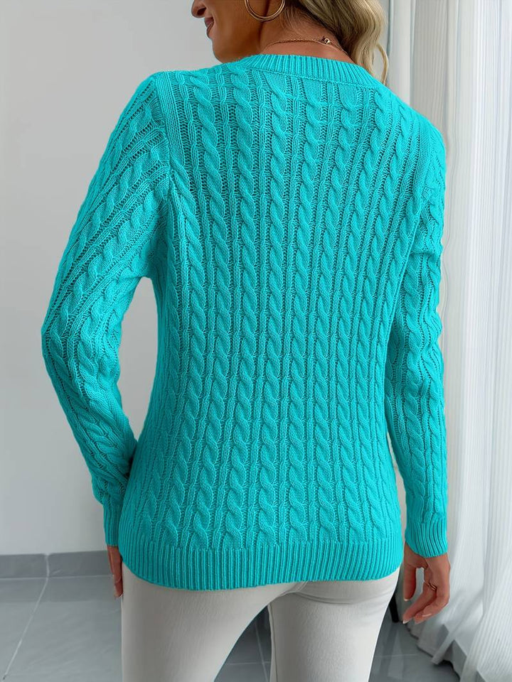 Zivah - Stylischer Gerippter Pullover Mit V-Ausschnitt