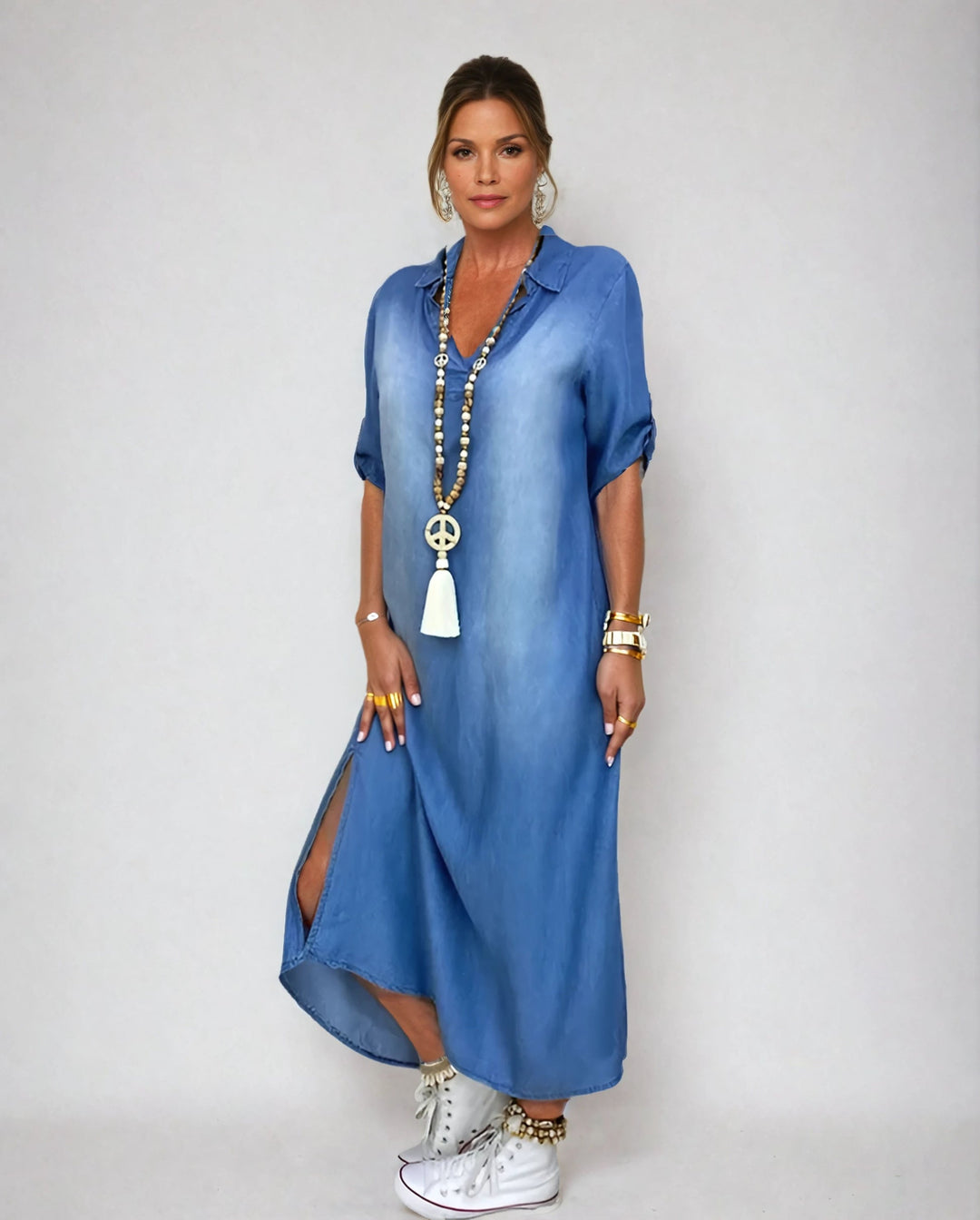 Korinna - Maxikleid Mit V-Ausschnitt