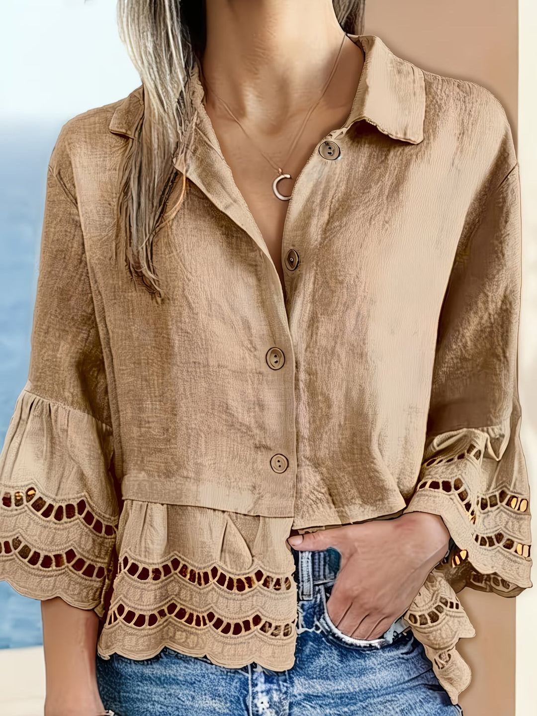 Solenn – Elegante Bluse mit Knopfleiste