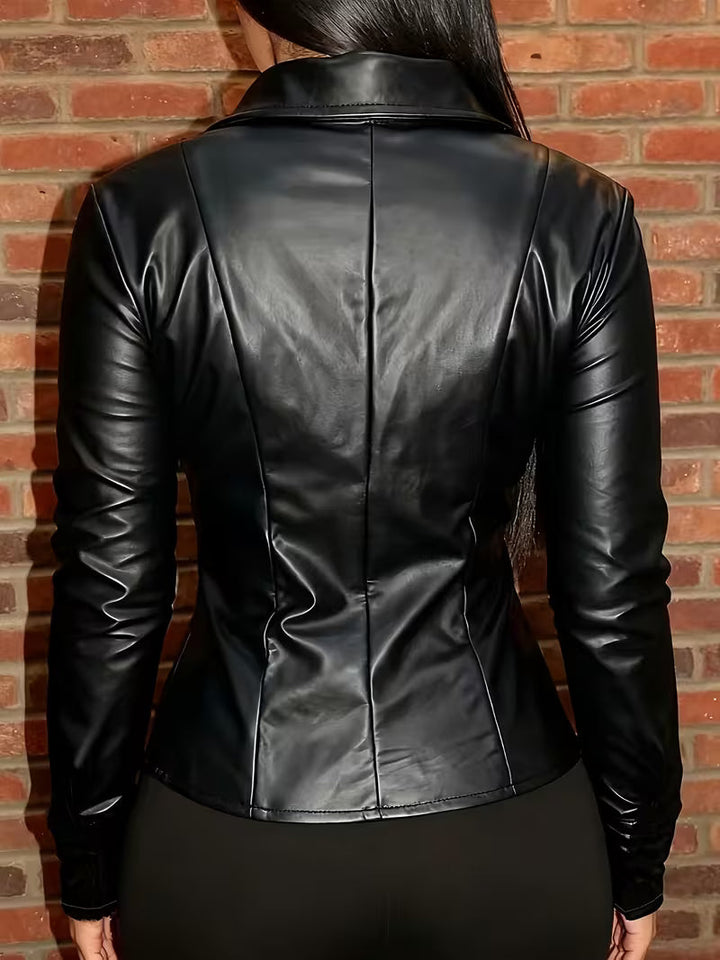 Shiona – Lederjacke Mit Vordertaschen
