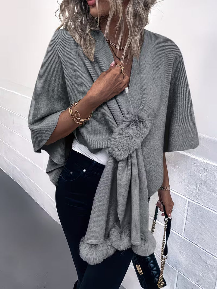 Maebry – Rundgestrickter Cape Strickcardigan