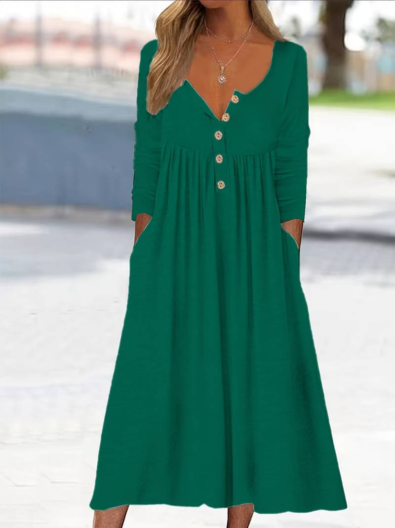 Imethma - Langärmliges Kleid Mit Knöpfen