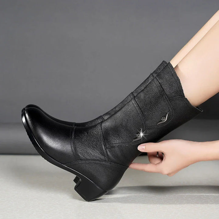 joania – Lederstiefel Mit Seitlichem Reißverschluss