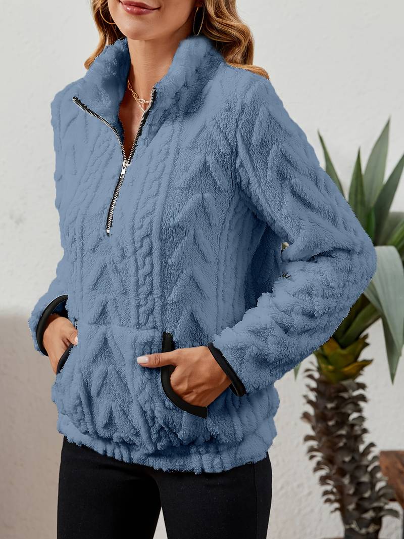 Naama - Halb Reißverschluss Pullover Mit Tasche