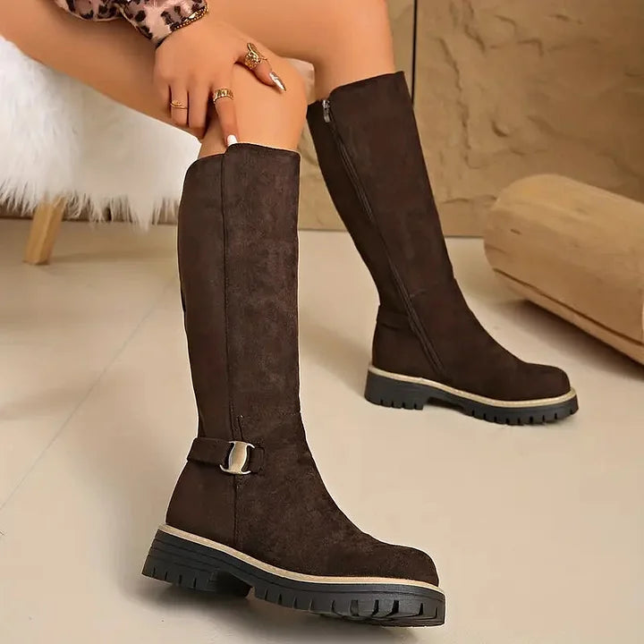 Laneya – Kniehohe Stiefel Mit Reißverschluss