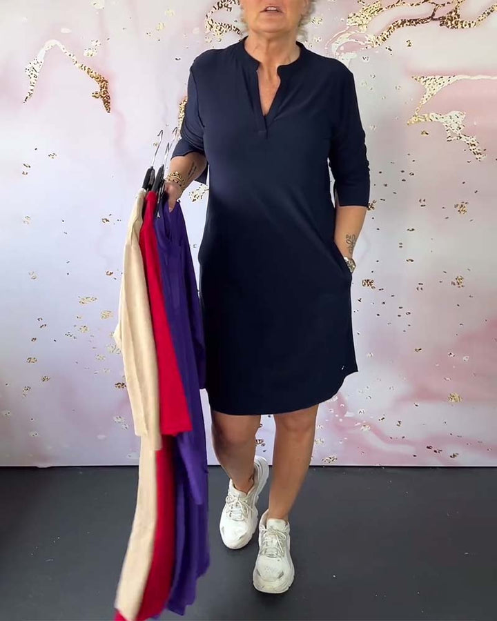 Kelsea – Midikleid mit V-Ausschnitt
